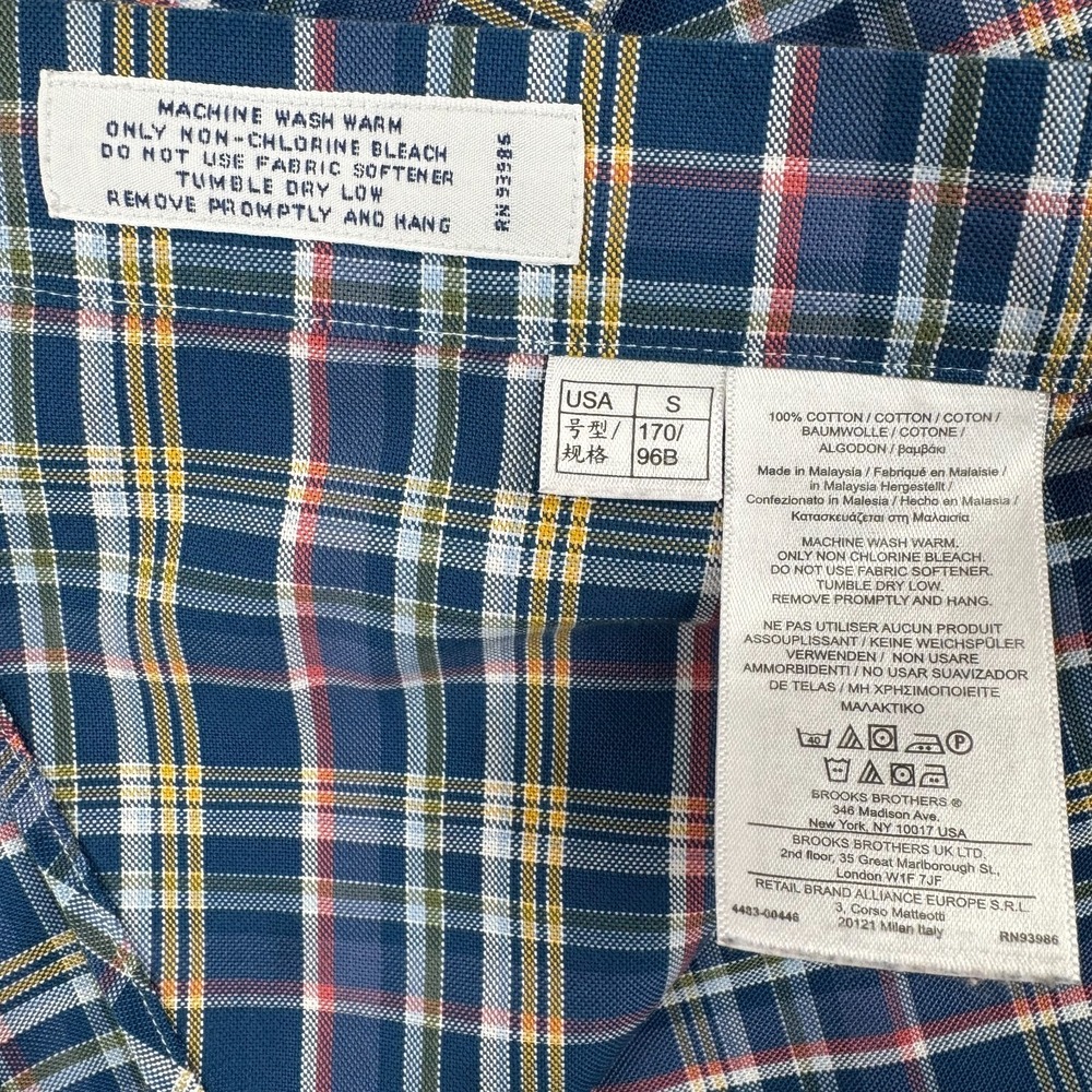 Brooks Brothers Regent Button Down Shirt Long Sleeve Plaid Cotton Mens Small S - Picture 8 of 13